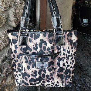Nine West Leopard Print Textile Shoulder Bag